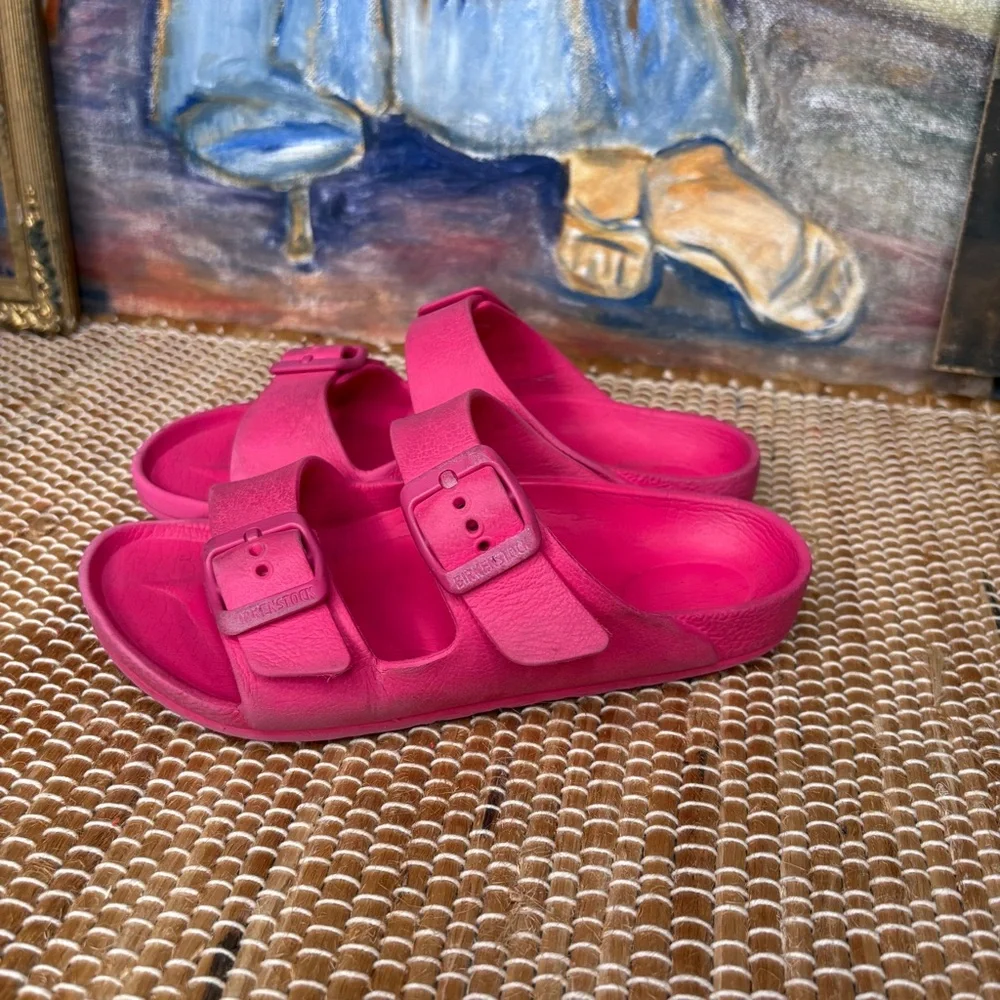 Birkenstock Kids' Arizona EVA Slide Sandals Hot Pink Size 30 = US 12-12.5